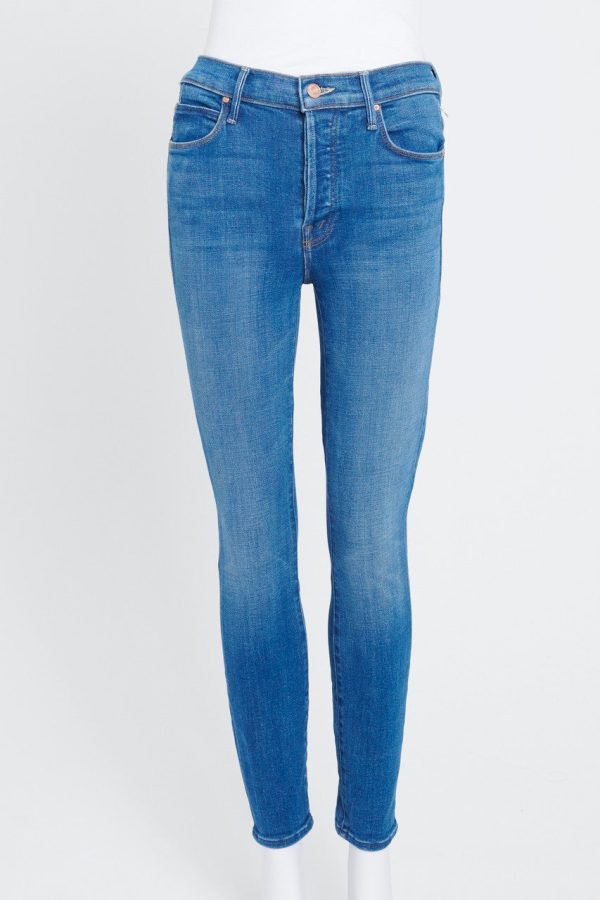 Mid-Blue Super Stunner Ankle Grazer Jeans Online Hot Sale