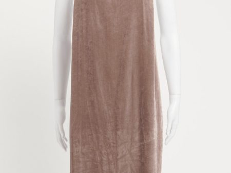 Purple Velvet Chain Strap Preowned Midi Dress on Sale