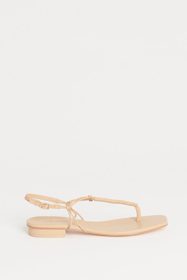 Nude T-Bar Preowned Sandals For Discount