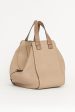 Beige Leather Hammock 2way Preowned Bag For Cheap