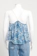 Blue and White Silk Ruffle Preowned Camisole Online now