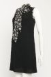 Black Wool Boucle Floral Scarf Preowned Dress Supply