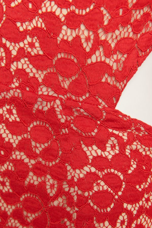 Red Lace Lover Preowned Gown Hot on Sale