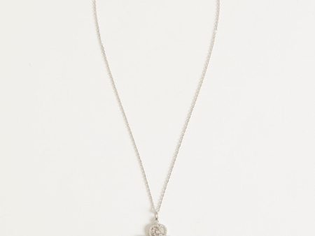 Platinum Enchant Heart Key Pendant Preowned Necklace Online Hot Sale