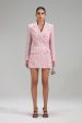 Pink Boucle Tailored Mini Dress Sale