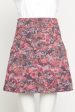 2016 Pink Cotton Blend Preowned Tropical Floral Tapestry Mini Skirt Online Sale