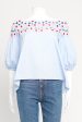 Blue Cotton Preowned Off the Shoulders Blouse Online Hot Sale