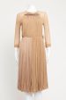 Light brown Preowned Tunic Dress With Sheer And Ruffle Details For Sale