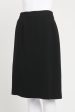 Black Wool Preowned High Waisted CC Knee Length Skirt Online Hot Sale