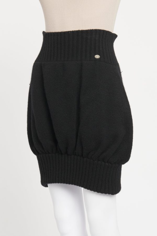 Black Cashmere Bubble Preowned Mini Skirt For Discount