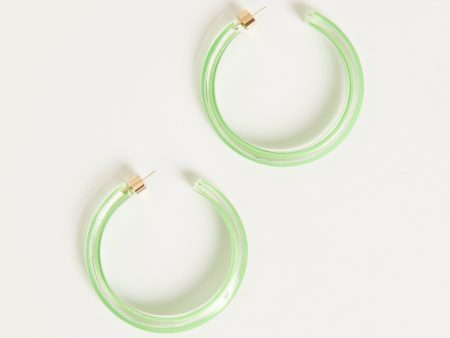 Green Preowned Jelly Hoop Earrings on Sale