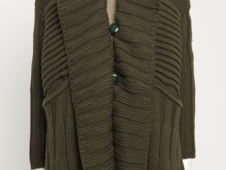 Wool Khaki Preowned Chunky Knit Hot on Sale