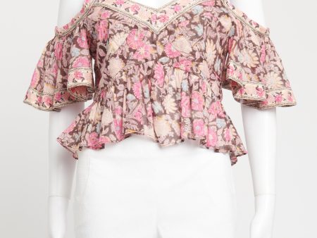 Pink Cotton Garuva Preowned Floral Top Online Sale