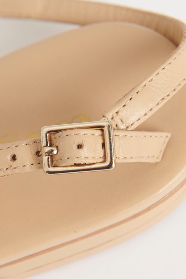 Nude T-Bar Preowned Sandals For Discount