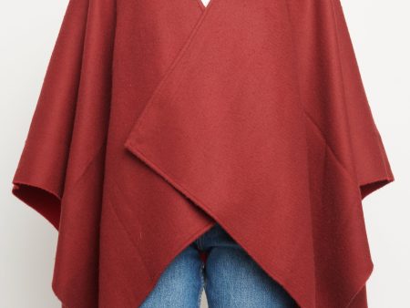 Burgundy Merino Wool Reversible Preowned Shawl Discount