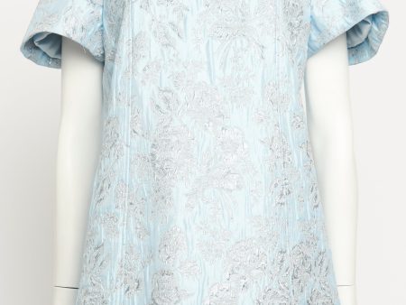 Blue  I ll Get You, My Pretty  Metallic Floral-brocade Preowned Mini Dress Discount