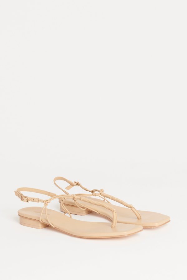 Nude T-Bar Preowned Sandals For Discount