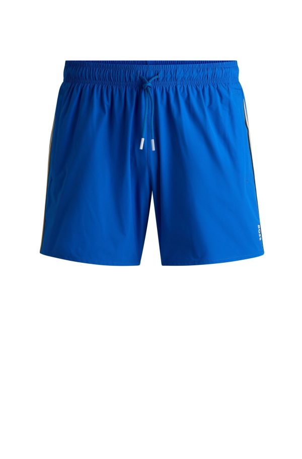 Boss Fully Lined Swim Shorts With Signature Stripe - Men Online