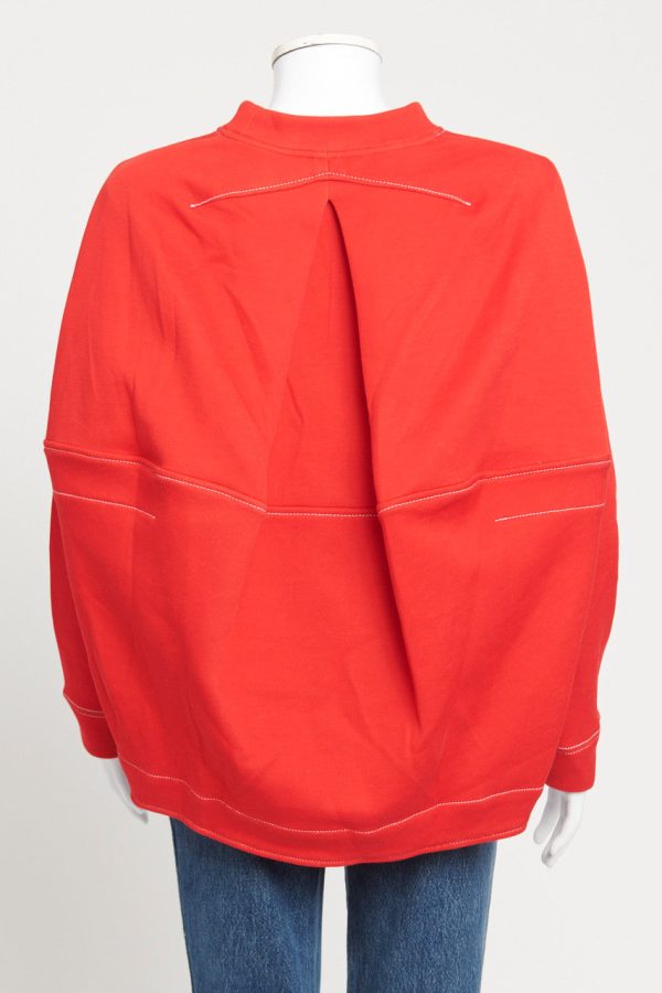 Red Pleat Back Preowned Sweatshirt Online