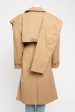 Beige Cotton Preowned Oversized Trench Coat For Discount