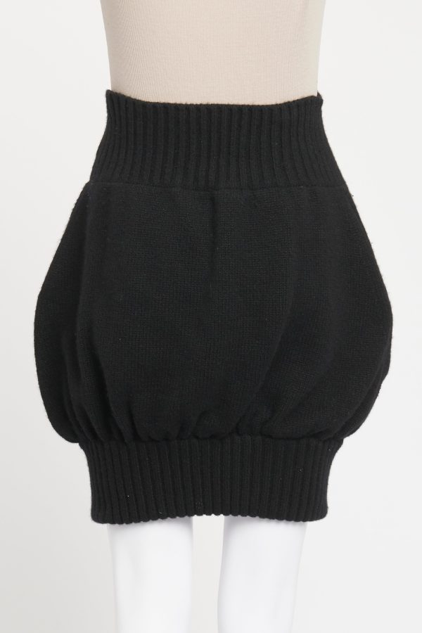 Black Cashmere Bubble Preowned Mini Skirt For Discount