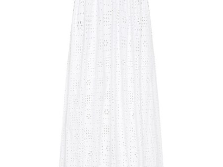 White Crochet Broderie Skirt For Cheap