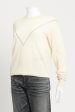 Cream Line Print Preowned Sweater Hot on Sale