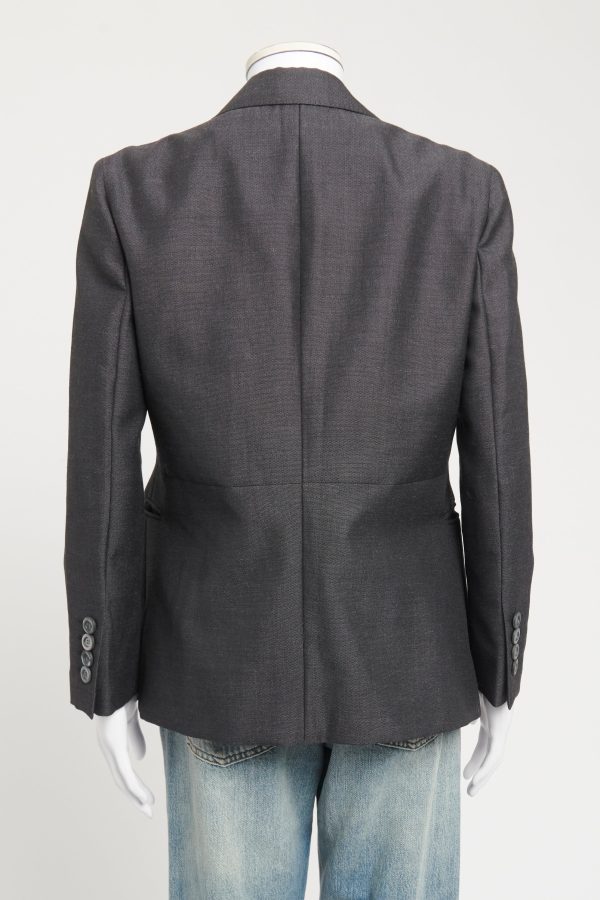 Grey Single Breasted Preowned Blazer For Discount