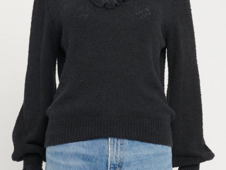 Black Cotton Frilled Preowned Jumper Cheap