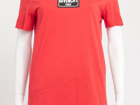 Red Logo Distressed Preowned T-Shirt Online now