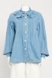 Blue Denim Preowned Ruffled Shirt For Discount