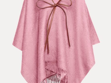 Pink Medusa Wool Poncho on Sale