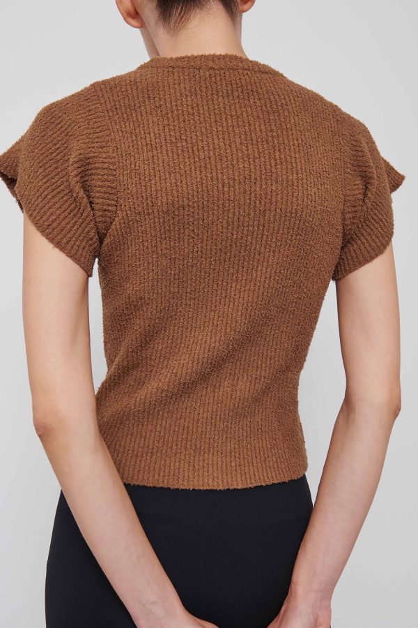 Brown Knit T-Shirt For Sale