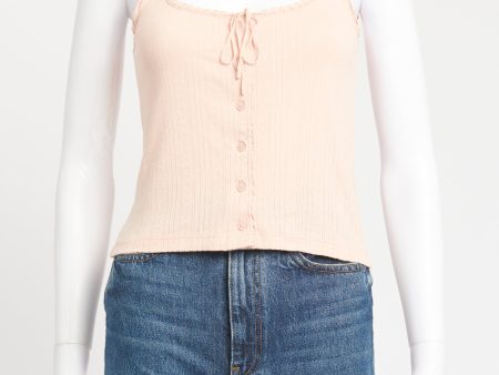 Pink Lace up vest top Sale