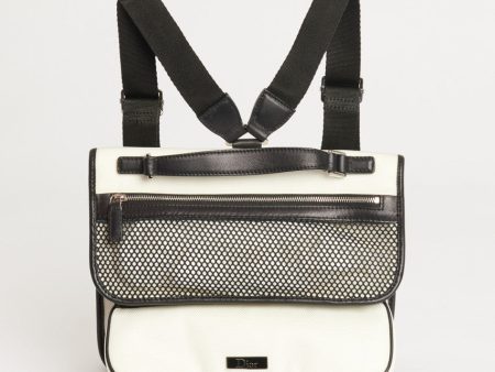 White Canvas Dior Homme Rave Bondage Mesh Preowned Backpack Hot on Sale