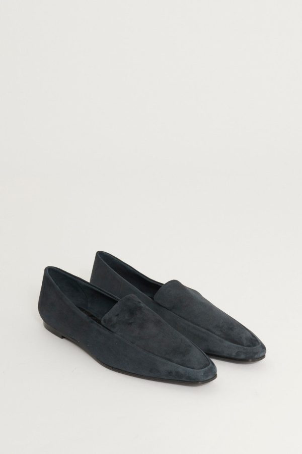 Navy Blue Suede Preowned Moccasin Loafers Online