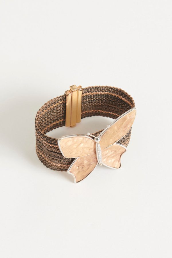 Yellow 18K Gold Woven Butterfly Preowned Bracelet Online Hot Sale