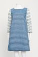 Blue Denim Striped Preowned Shift Dress on Sale