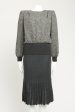 1980 s Grey Wool Blend Preowned Pleated Skirt & Top Set Online now