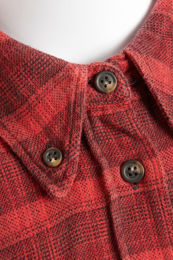 Red Cotton Blend Preowned Check Shirt Hot on Sale