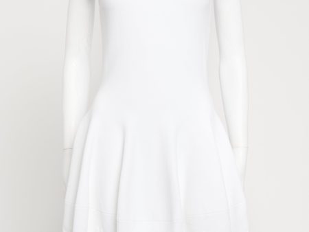 White Viscose Blend Preowned Skater Knitted Mini Dress For Sale