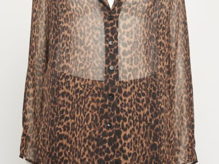 2015 Animal Print Silk Preowned Blouse Online Sale