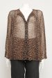 2015 Animal Print Silk Preowned Blouse Online Sale