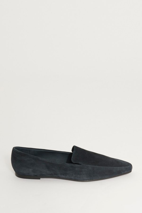 Navy Blue Suede Preowned Moccasin Loafers Online