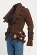 2005 Brown Wool Knit Appliqué Flower Preowned Cardigan Online