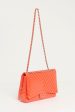 2009 Coral Patent Timeless Classic Chevron Preowned Maxi Handbag Online Hot Sale