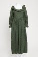 Green Cotton Preowned Zarina Forest Midi Dress For Discount