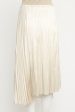 Ecru and Beige Silk Pleated Preowned Wrap Skirt Cheap