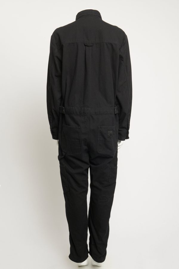 Black Heavy Cotton Utility Style Preowned Jumpsuit on Sale