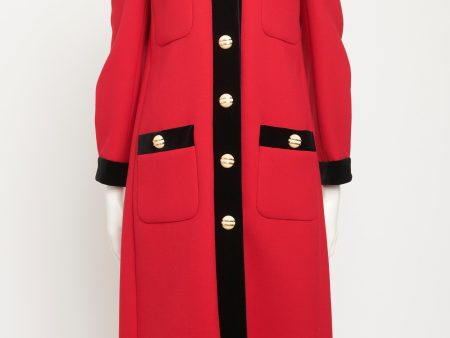 2019 Runway Red Wool Preowned Coat Online now